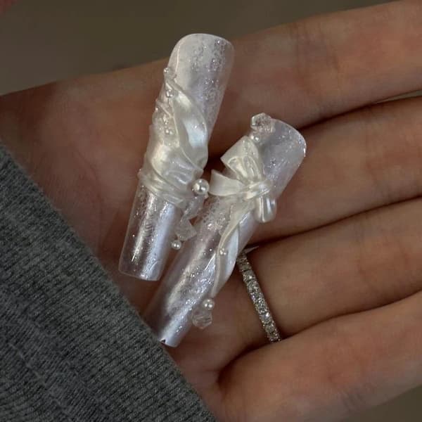 Mjuk Silke Nail Art Form DIY Hög Transparens Bandmönster 3