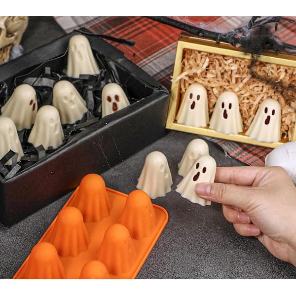 Kamehameha Ghost silikoneform, 2 sæt spøgelse chokolade silikoneforme, velegnet til gelé, chokolade, slik og vingummi.