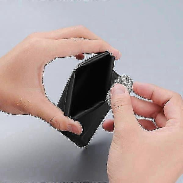 Innovative Folding Wallet for Men with Self-Closing Coin Compartment Durable TPU Material Card Holder Minimalist Magnetic Key Wallet