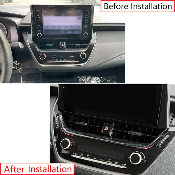 Fiber Center Console Air Outlet Vent Trim för 2019-2021