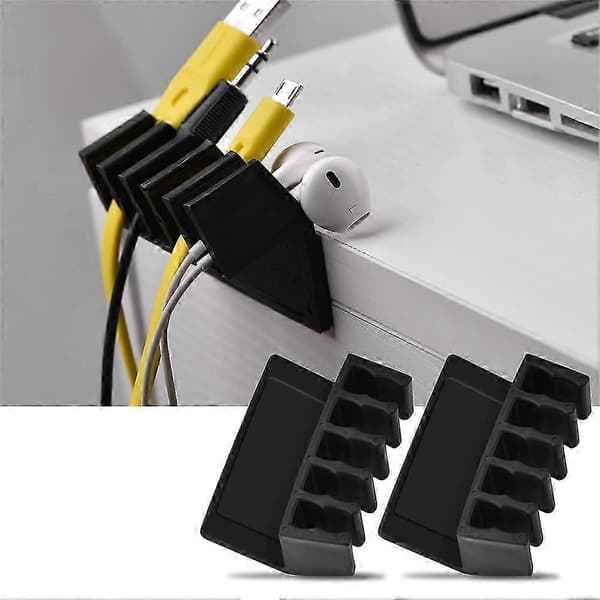 Universal Cable Organizer with 5 Slots for Desk Organization and Cable Management