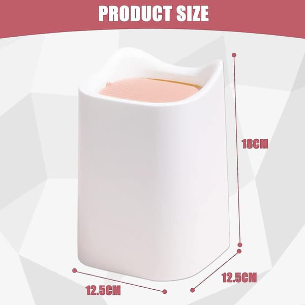 Mini Desktop Trash Can Portable Tabletop Bin with Swing Lid, for Bathroom, Bedroom, Kitchen