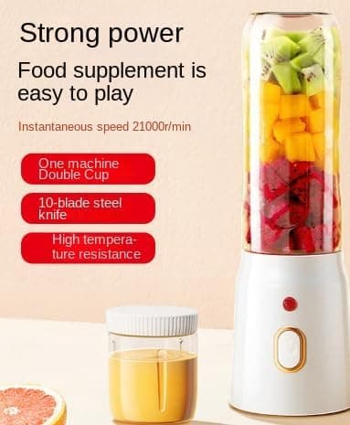 Portable Citrus Juicer with USB Charging 2-in-1 Efficient Juicing and Pulp Separation for Home Use