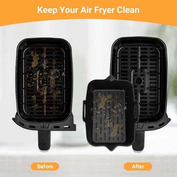 Airfryer tilbehør - Bagepapirserstatning - Kurvebageplade - Genanvendelig - 2 dele - 22*16*6 cm