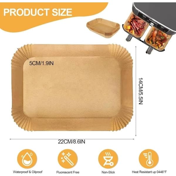 100-pack Baking Paper for Airfryer – Non-stick & Heat Resistant