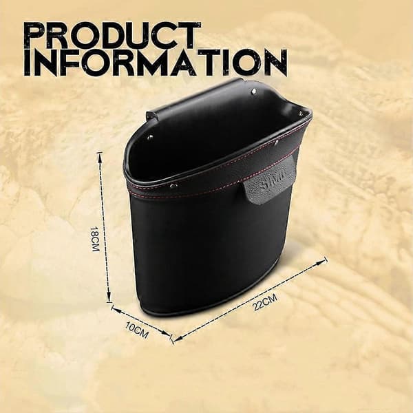 Car Trash Can Auto Leather Trash Can Storage Box, Beige