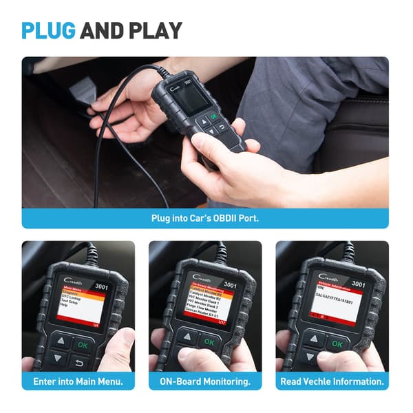 OBD2-skanner leser 3001 EOBD bildiagnostisk verktøy