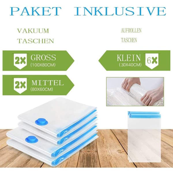 Vakuumförpackningsväskor 10 stycken 100x80cm 80x60cm 60x40cm förvaringspåsar resor