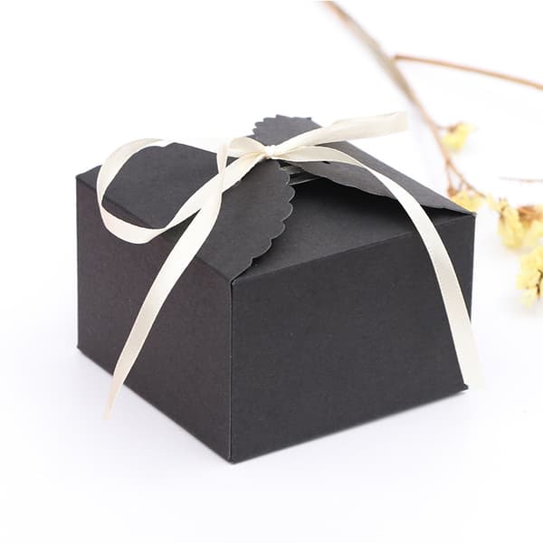 10,5*10,5*6cm, Svart Kraft Presentförpackning (10-pack) - 12 x 12 x 5