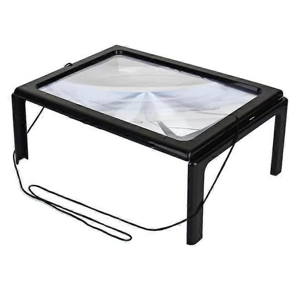 Full Page Reading Magnifier LED Light Gift Magnifier Full Page Stereo Foldable Stand Magnifier