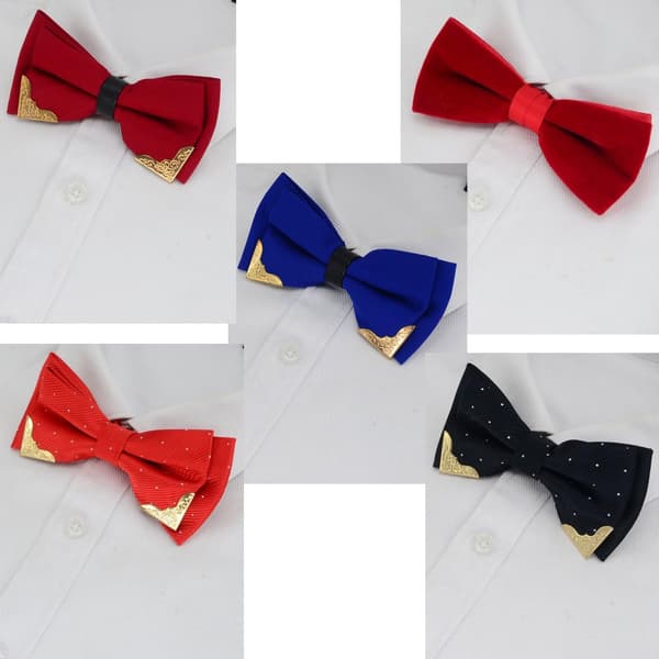 WZ01 butterfly til drenge og mænd, justerbar, smoking str. one size, 5 farver -