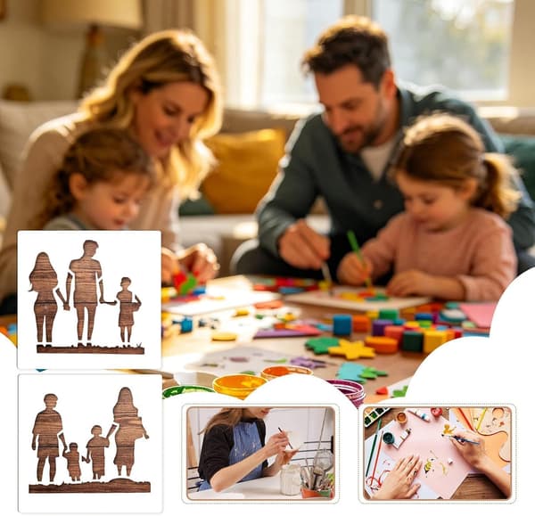 Silhuet-skabeloner, 16 stk, genanvendelige, tegning, DIY -