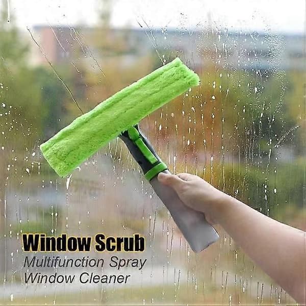Window Scraper Machine Washable Microfiber Pad and Scraper for Mirrors/Tiles/Shower Screens/Glass Cleaning