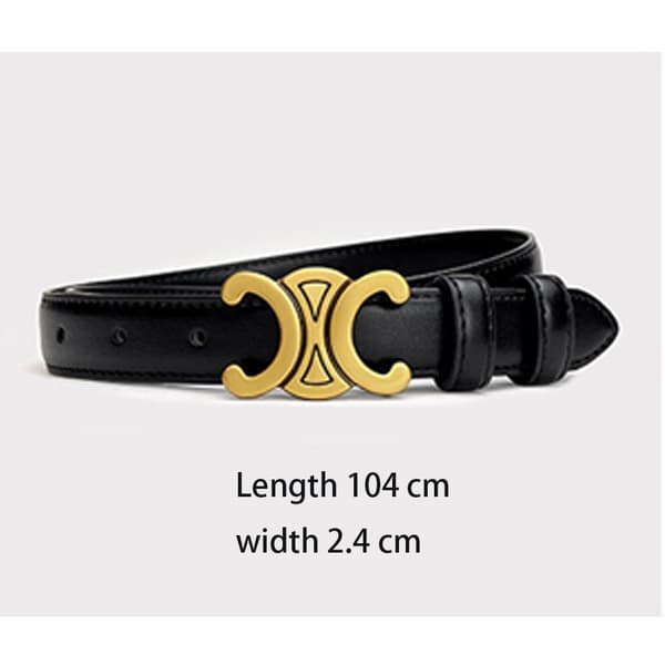 Tyndt læderbælte til jakkesæt (2,4 cm bredt) Sort 41,3\" / 105 cm, 1 stk.