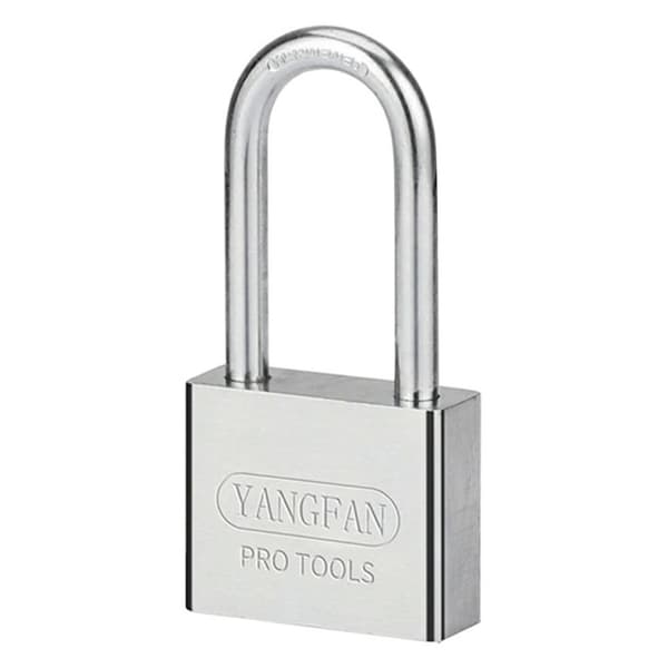 Safety Lock Padlock Anti-theft 30mm Shackle Waterproof Rust-resistant 4 Keys Silver silver