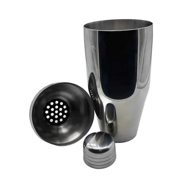 Tredelt cocktailshaker sølv 700 ml