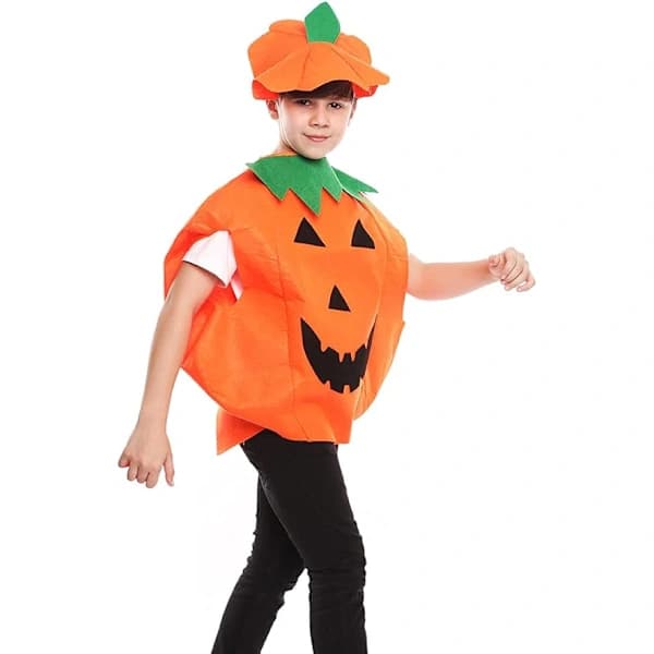 Halloween Pumpadräkter, Halloween Barnkläder Pumpakläder Performance Kläder, 1*Pumpadräkt+1*pumpahatt