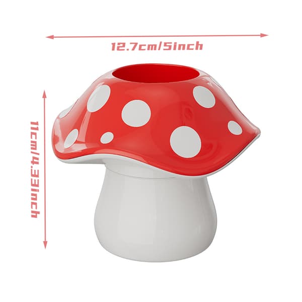 Cute Mushroom Storage Box with Dotted Lid, Multifunctional Desktop Organizer for Pens, Makeup Brushes, and Accessories