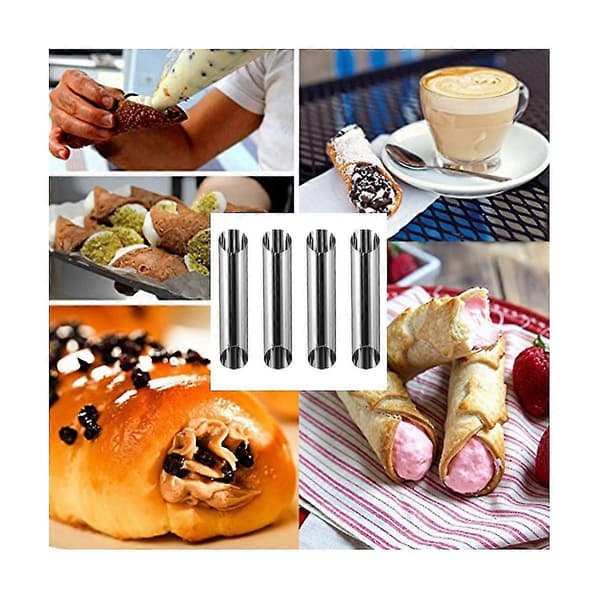 30 stk Cannoli Rør Forme Sæt Rustfrit Stål Non-stick Flødehorn Danske Bageforme Til Skaller Cr (FMY) Silver