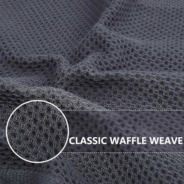 6-pack 34x34cm Waffle Weave Cotton Kitchen Towels, Quick-Drying and Absorbent Cleaning Cloth with Hanging Loop Espresso