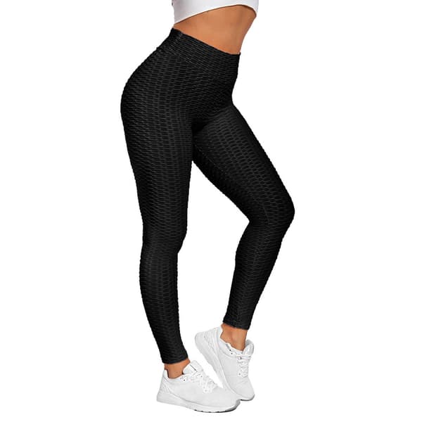 Scrunch-leggingsit / Tiktok-leggingsit koossa L - Musta