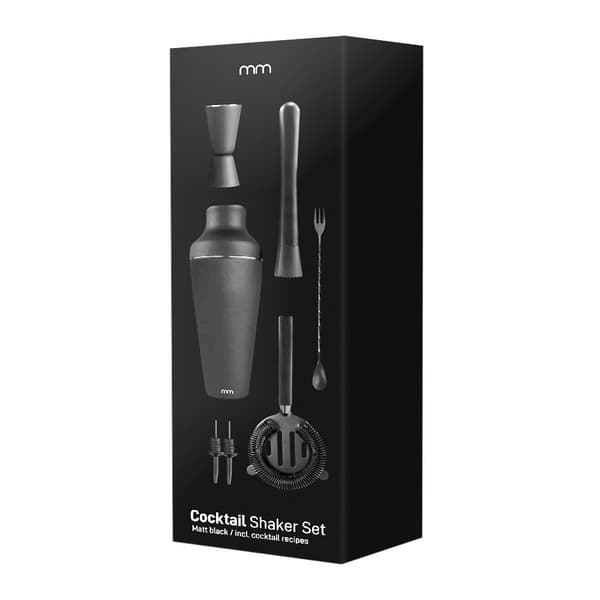 Elegant Matte Black Cocktail Set - Become a Pro Bartender! Svart black