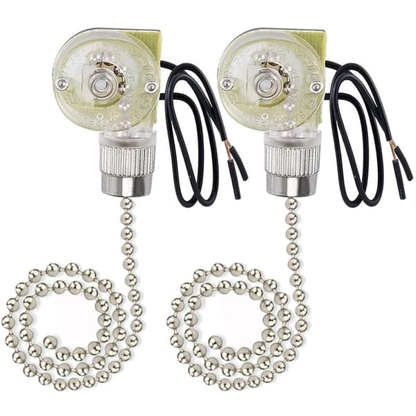 10 stk. væglampe trækafbryder loftventilator lampe loftventilator væglampe erstatning lynlås ledningsafbryder guld