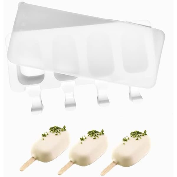 Ovale ispindeforme - 2 stk. ispindeforme med låg ispindeforme - Frossen chokolade (100 pinde)