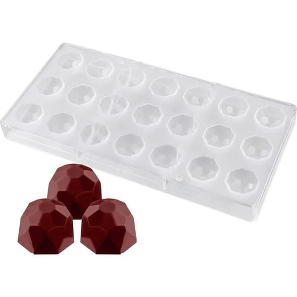 Suklaamuotti - Läpinäkyvä - 21 onteloa - Polykarbonaatti - Helppo irrottaa