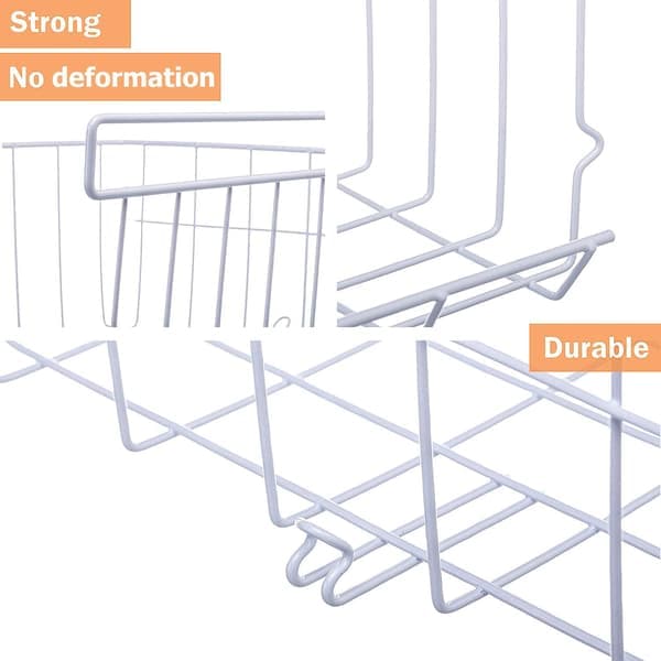 Storage Basket for Shelves, 2-Pack Wire Basket for Kitchen, Office, Pantry, Bathroom, Wardrobe