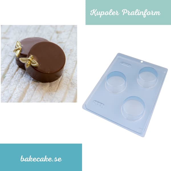 Praline Cirkel Kuple Chokoladeform - BWB 801 - Special 3-delt form Transparent transparent
