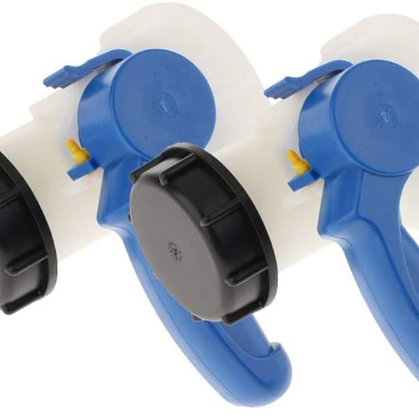 PP sommerfugleventil med 62 mm omløbermøtrik til nem installation til 1000 liters IBC-tank