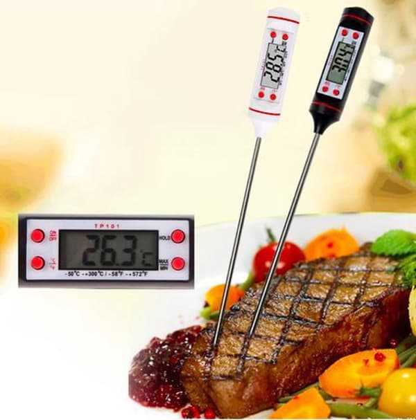 Digitalt kødtermometer - Grilltermometer - Madtermometer - Sort - Til grill, barbecue, ovn og mere