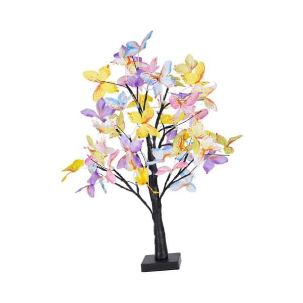 Butterfly Flower Tree Lamp 60cm Night Light Adjustable Branches USB Powered for Table Decoration Room Decor Bedside Wedding Bedroom