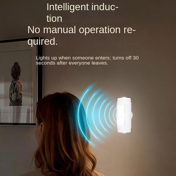 Uppladdningsbar rörelsesensorlampa för inomhusbruk, justerbar magnetisk med sensor - Inomhus säkerhetsbelysning | för sovrum, badrum, kök, hall
