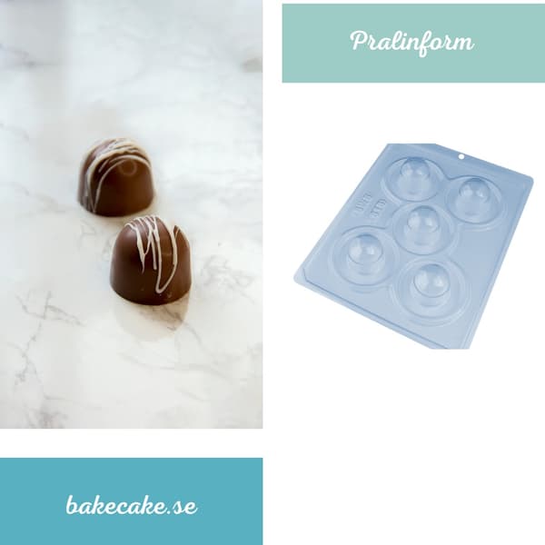 Pralinform Kuppel Sjokoladeform - BWB 813 - Spesiell 3-delt form