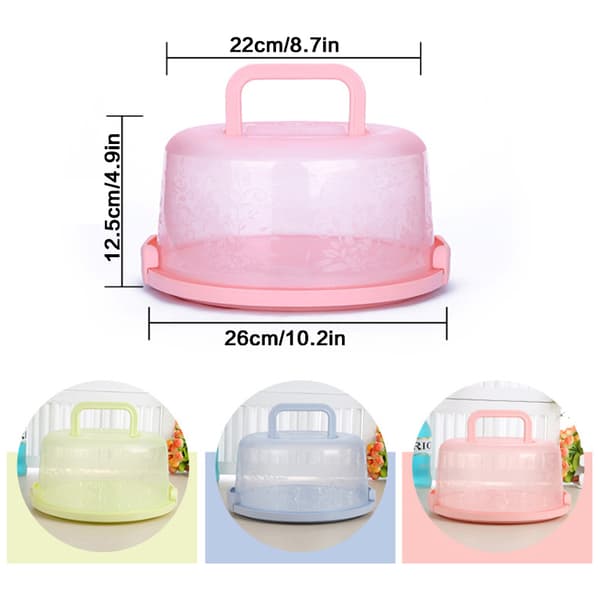 Portable Cake Box with Handle Multifunctional Food Fruit Storage Box Practical Organizer Pink Pink