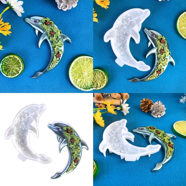 3D Delfin Vægdekoration Silikoneforme DIY Stue Skrivebordsdekoration