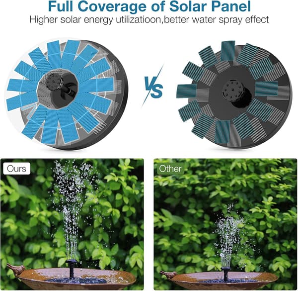 Flytende Solfontene for Utendørs 1.2W Solpumpesystem med 6 Dyser
