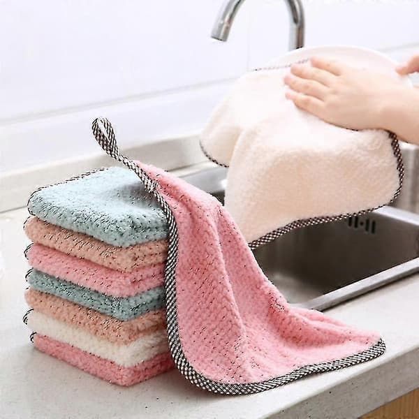 Sæt med 4 køkkenhåndklæder - 25x27,5 cm - Multifunktionelt viskestykke