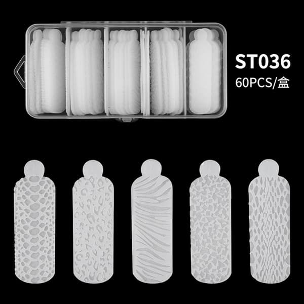 60 stk. dobbelte negleforme Touch silikoneforme til at skabe reliefdesign