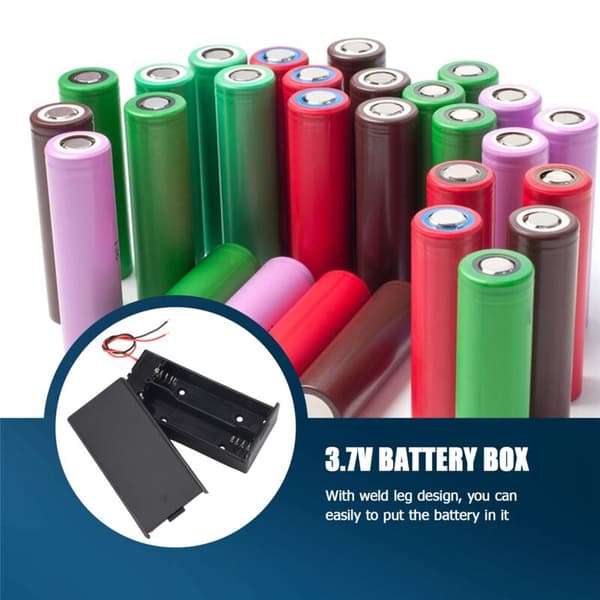 3.7V 2X 18650 On/Off Switch Battery Holder Connection Box Storage Box with Wire