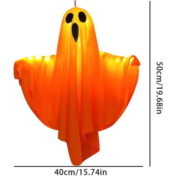 Halloween-dekoration - LED-oplyst spøgelse - 3 blinkende tilstande - Stemningsbelysning til have og fest