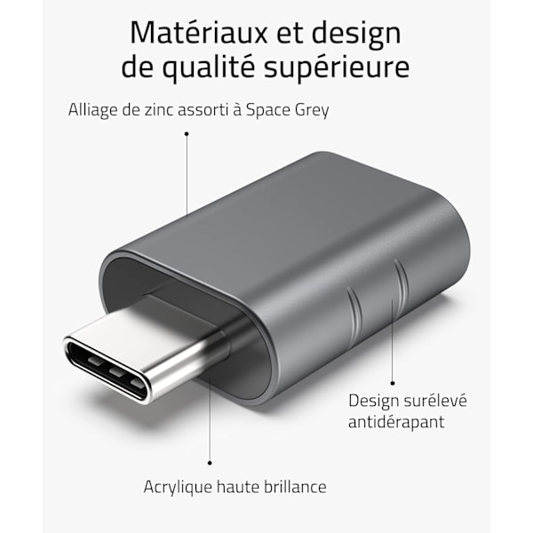USB C - USB-sovitin 2 kpl USB C uros - USB3 naaras -sovitin, U