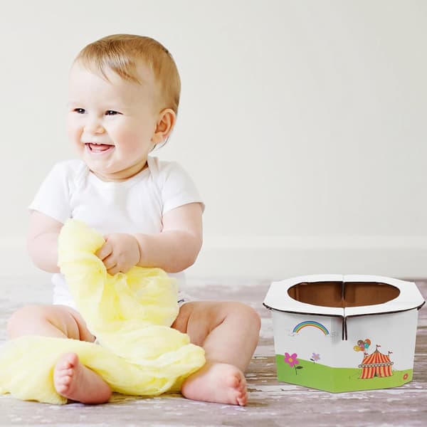 foldbart bærbart papirtoilet til babyer, 1 stk, hvid -