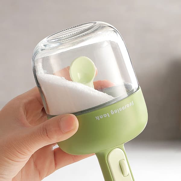 Spice Jar with Spoon Multifunctional Portable Spice Bottle for Kitchen Green Green
