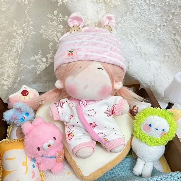20 cm Dockkläder Jumpsuits Hattdräkt ROSA rosa[XJ]
