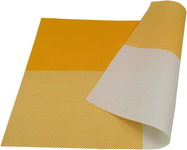 45 x 30 cm Ny rutig PVC/PET-bordstablett pm419, set om 6 gula -