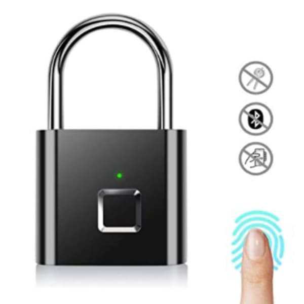 Fingeravtryck Mini Smart Hänglås USB-laddning Biometrisk Hög
