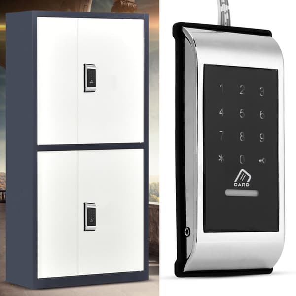 Touch Keypad Access Lock, Digital Electronic Security Cabinet with Password, Coded Cabinet (Silver)